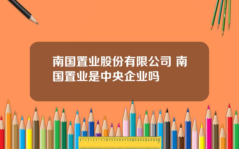 南国置业股份有限公司 南国置业是中央企业吗